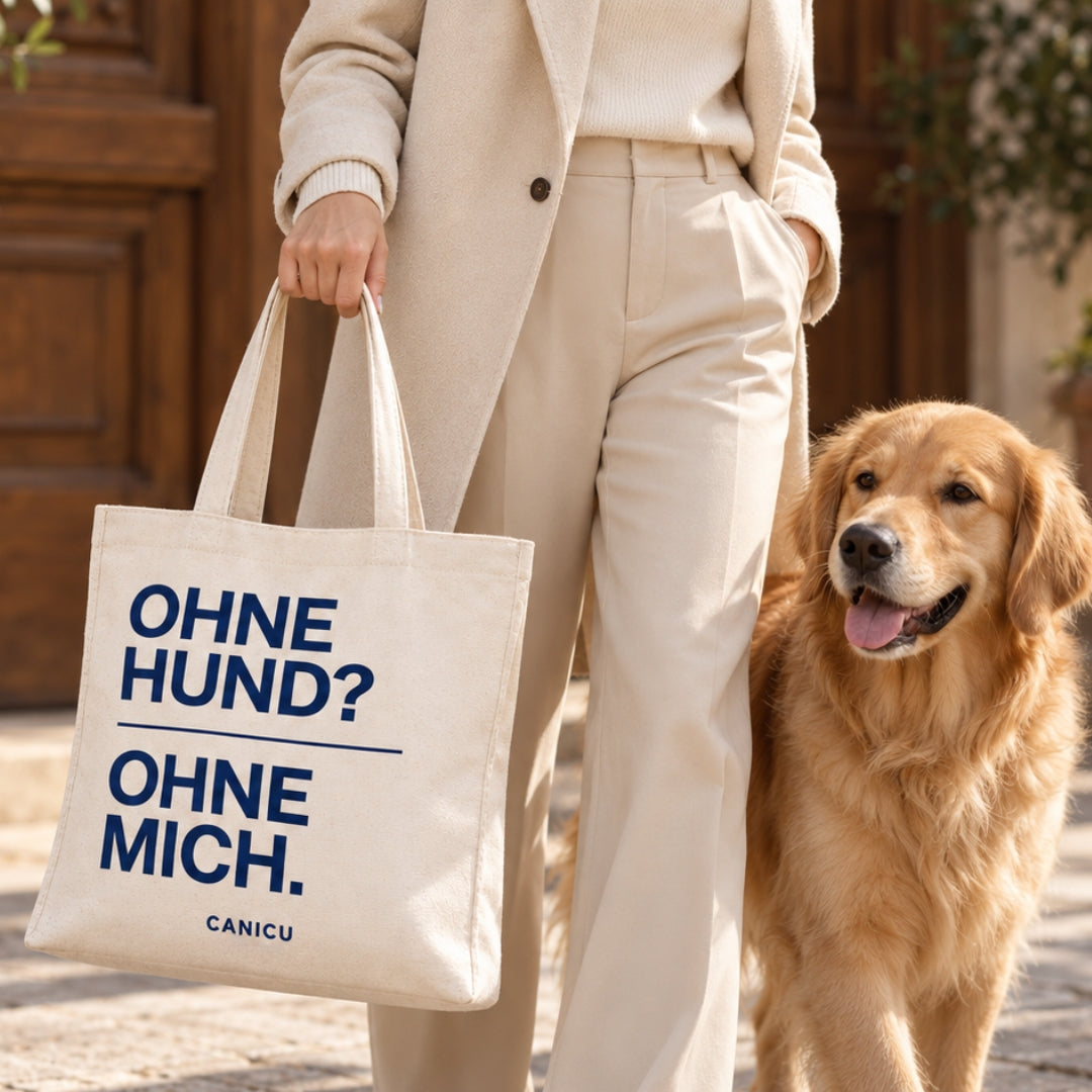 Jutebeutel "Ohne Hund? Ohne mich."